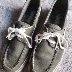 Olive Sperry Top-Sider Canvas Boating Shoes